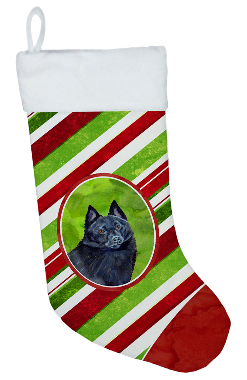 Schipperke Candy Cane Holiday Christmas Christmas Stocking LH9249