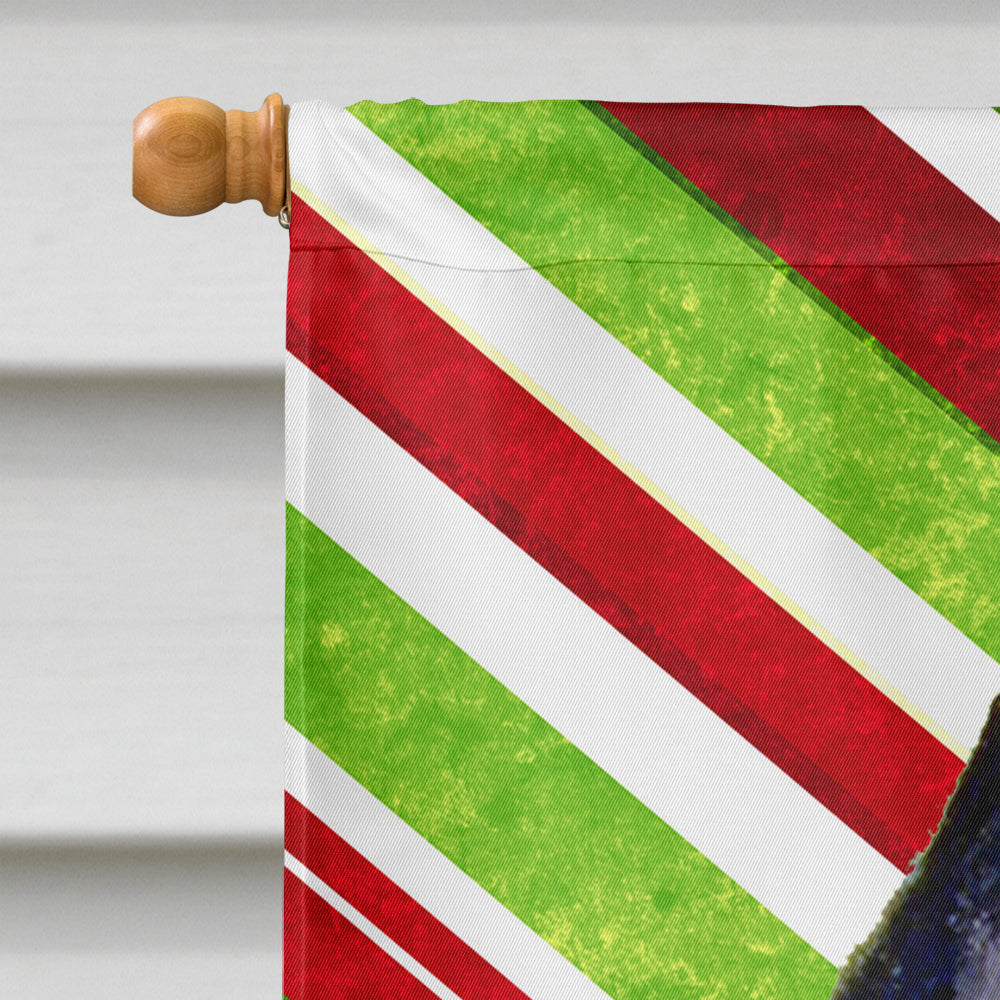 Schipperke Candy Cane Holiday Christmas  Flag Canvas House Size