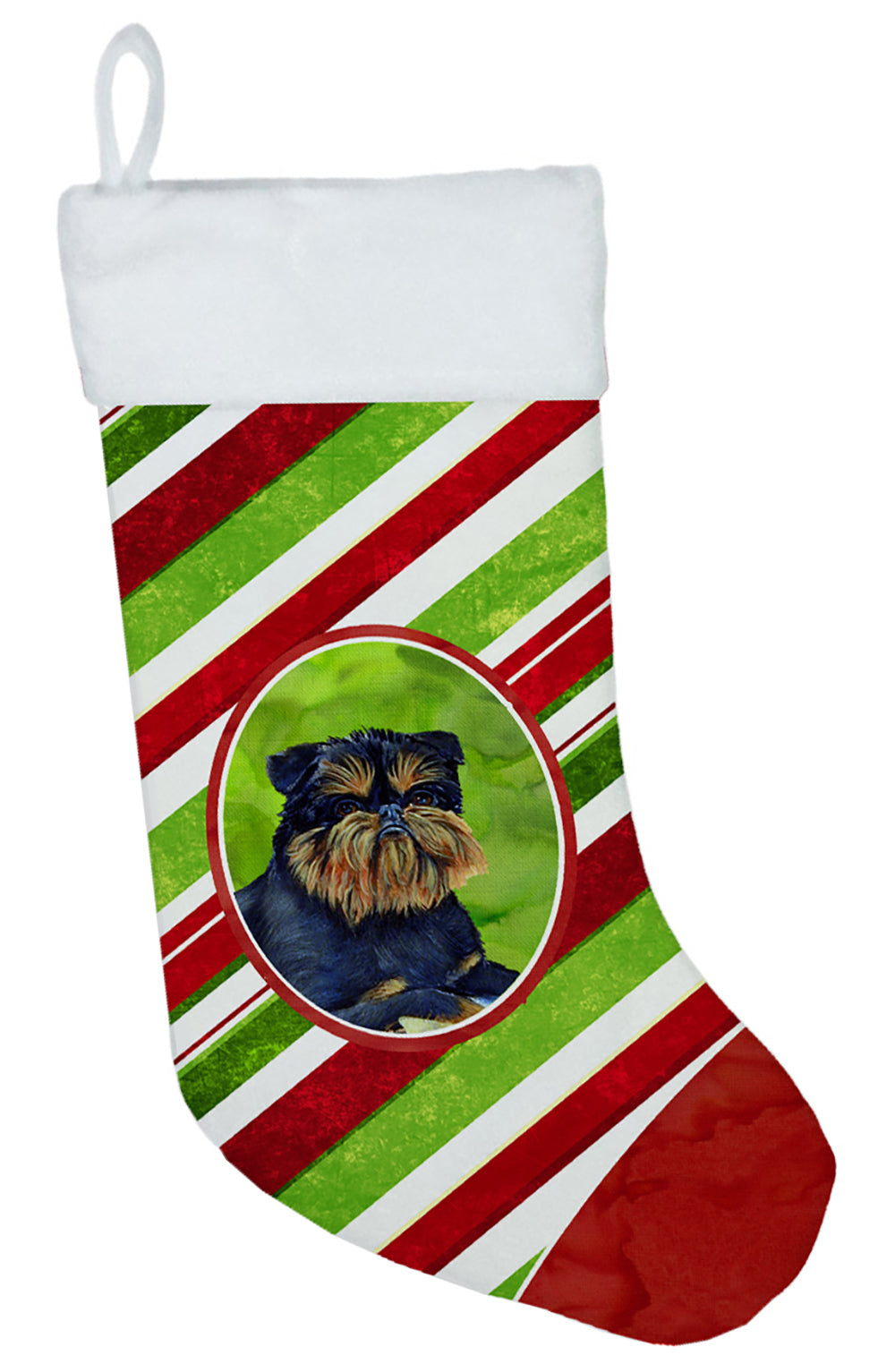 Brussels Griffon Candy Cane Holiday Christmas Christmas Stocking LH9253  the-store.com.