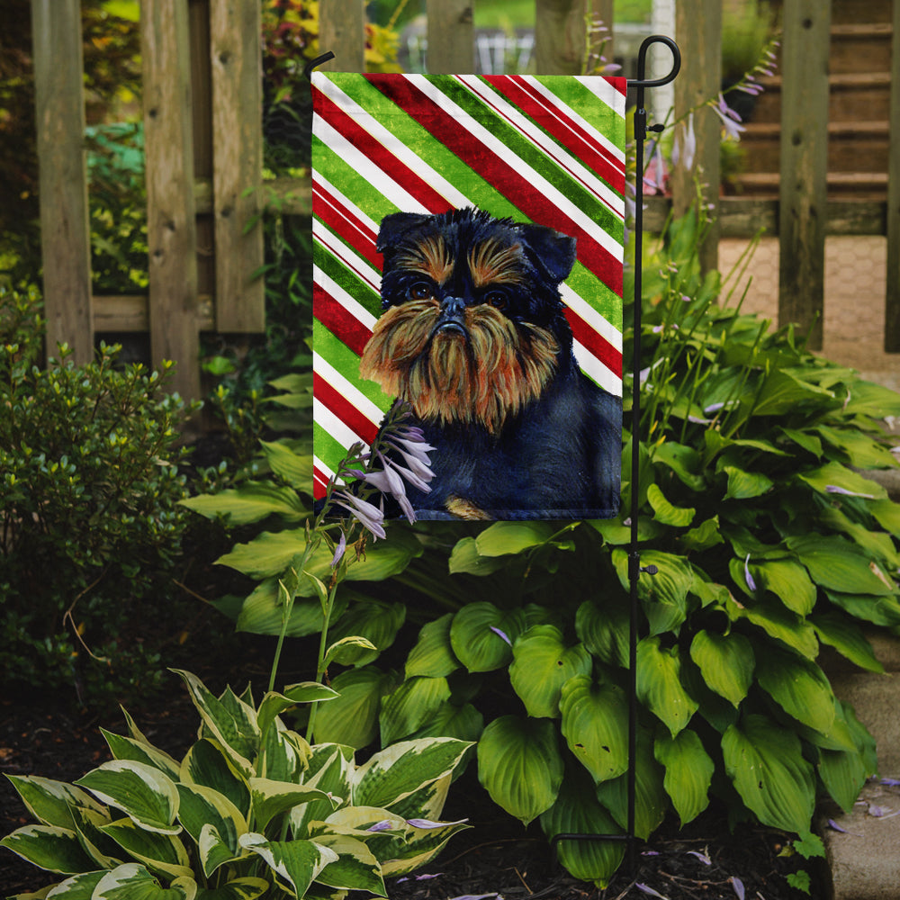 Brussels Griffon Candy Cane Holiday Christmas  Flag Garden Size