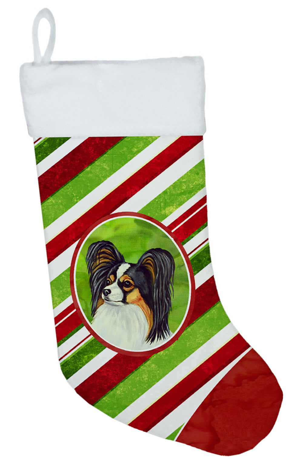 Papillon Candy Cane Holiday Christmas Christmas Stocking LH9255  the-store.com.
