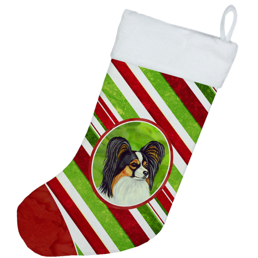 Papillon Candy Cane Holiday Christmas Christmas Stocking LH9255  the-store.com.