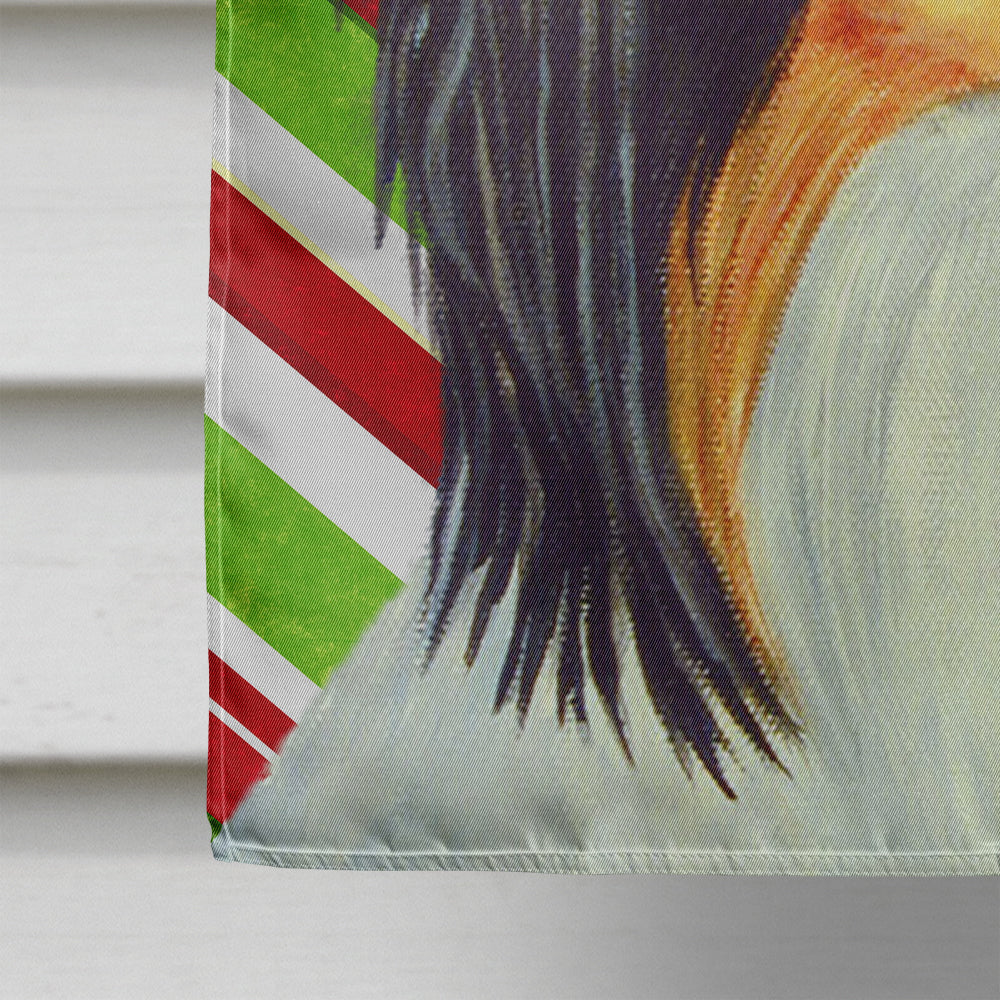 Papillon Candy Cane Holiday Christmas  Flag Canvas House Size  the-store.com.