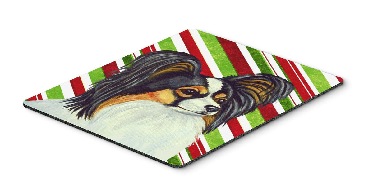 Papillon Candy Cane Holiday Christmas Mouse Pad, Hot Pad or Trivet by Caroline&#39;s Treasures