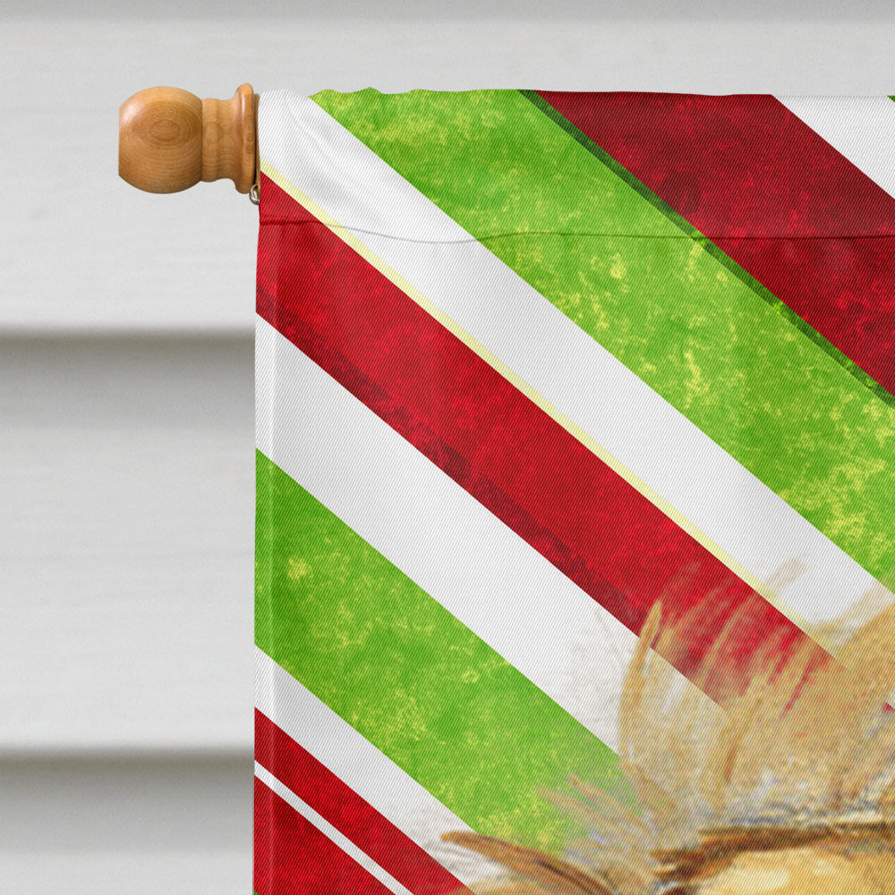 Tibetan Spaniel Candy Cane Holiday Christmas  Flag Canvas House Size