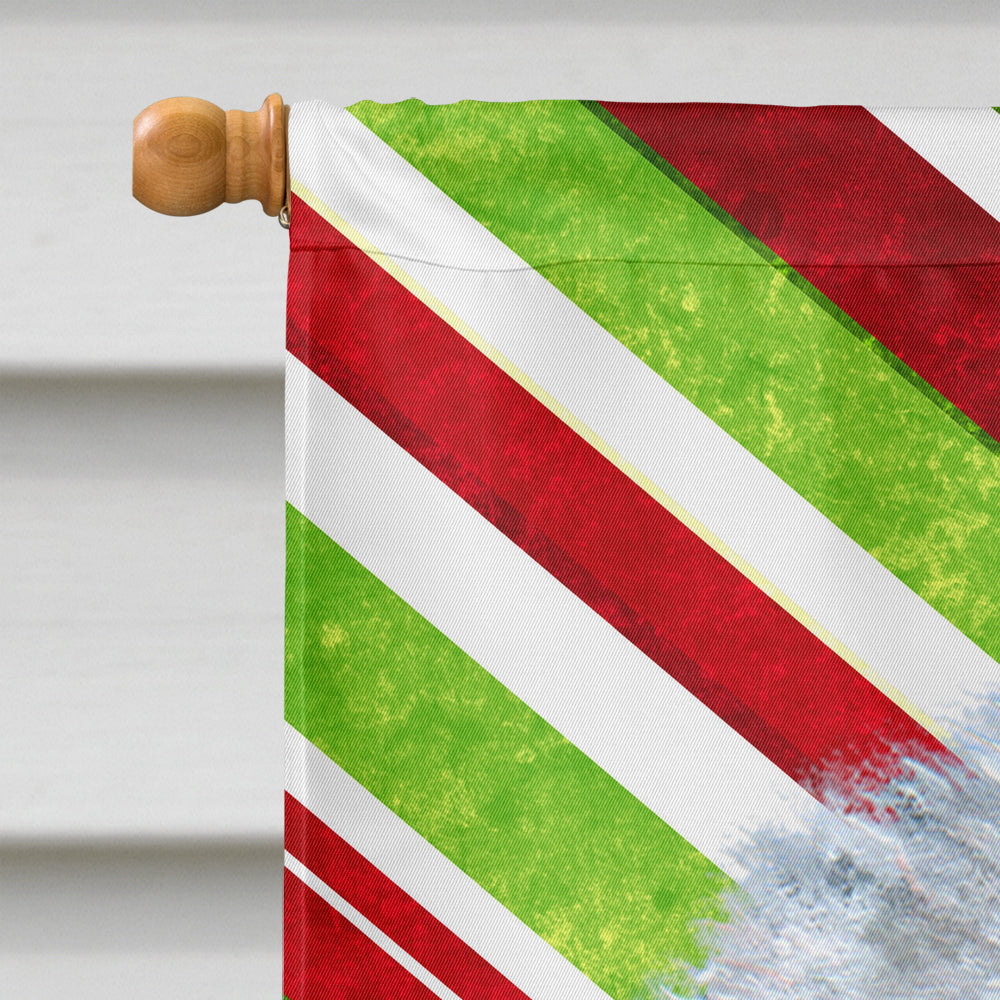 Old English Sheepdog Candy Cane Holiday Christmas  Flag Canvas House Size