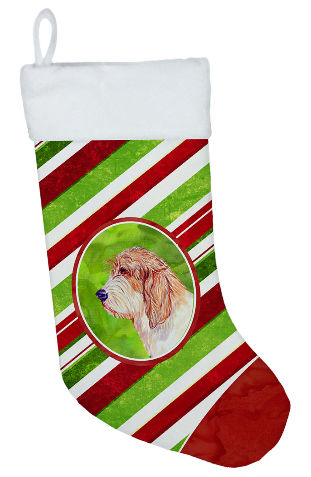 Petit Basset Griffon Vendeen Candy Cane Holiday Christmas Christmas Stocking  the-store.com.