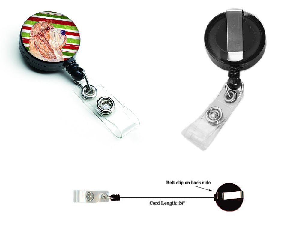 Petit Basset Griffon Vendeen Candy Cane Holiday Christmas Retractable Badge Reel LH9262BR  the-store.com.
