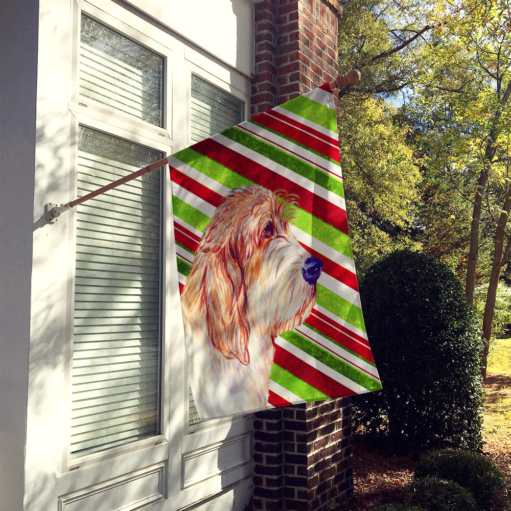 Petit Basset Griffon Vendeen Candy Cane Holiday Christmas  Flag  House Size  the-store.com.