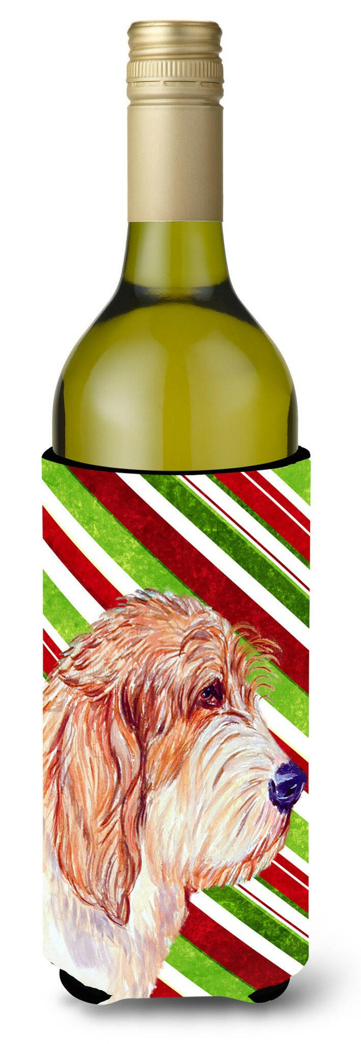 Petit Basset Griffon Vendeen  Holiday Christmas Wine Bottle Beverage Insulator Beverage Insulator Hugger by Caroline&#39;s Treasures