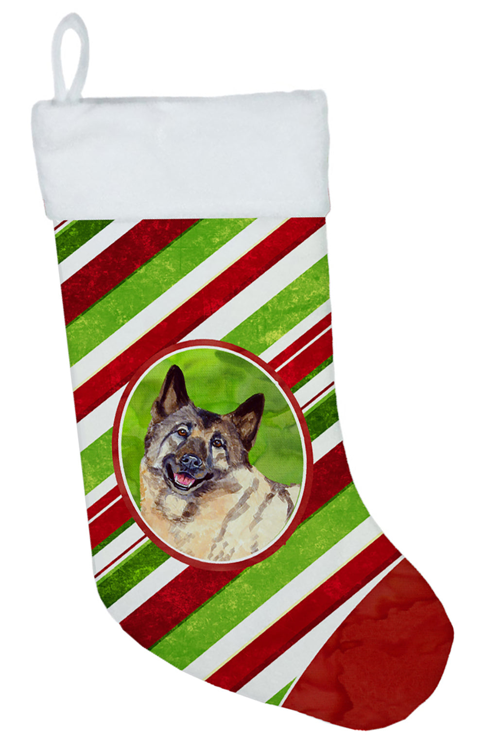 Norwegian Elkhound Candy Cane Holiday Christmas Christmas Stocking LH9263