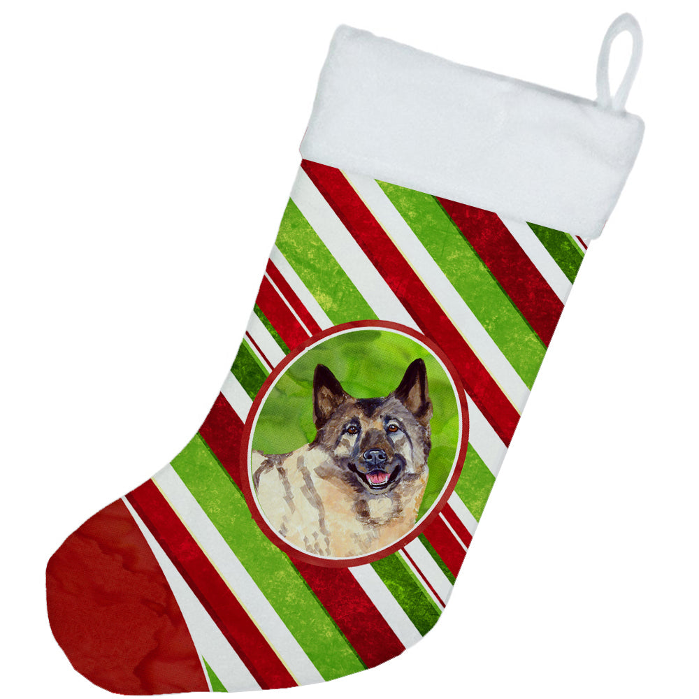 Norwegian Elkhound Candy Cane Holiday Christmas Christmas Stocking LH9263