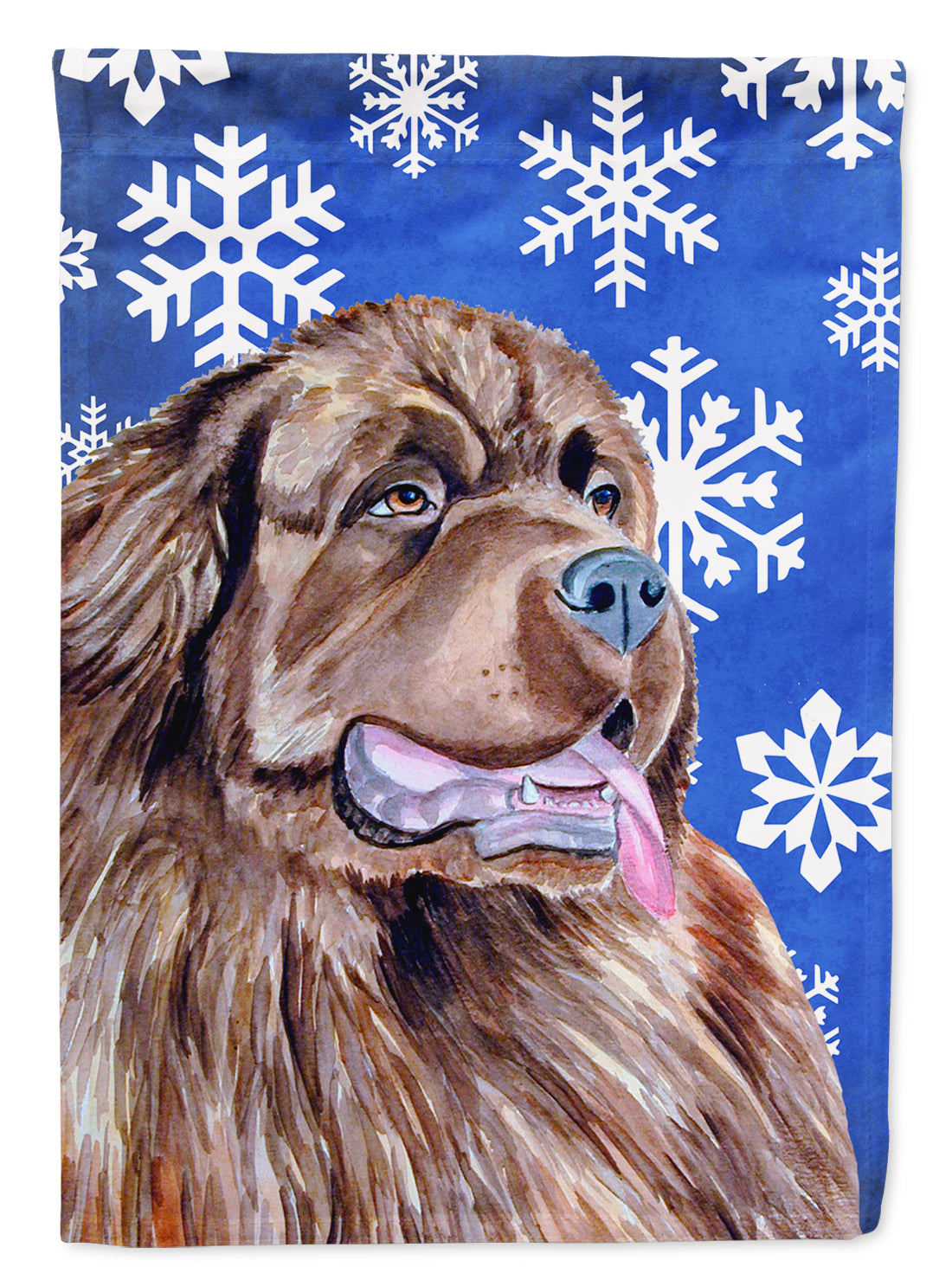 Newfoundland Winter Snowflakes Holiday Flag Canvas House Size  the-store.com.