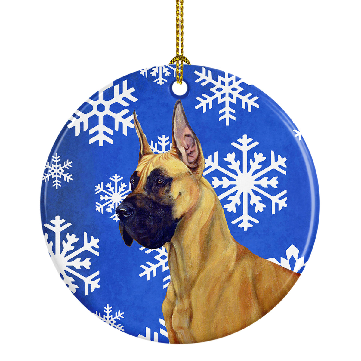 Great Dane Winter Snowflake Holiday Ceramic Ornament LH9265 - the-store.com