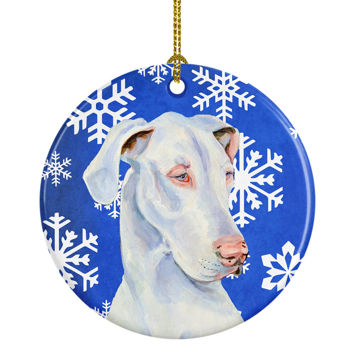 Great Dane Winter Snowflake Holiday Ceramic Ornament LH9266 by Caroline&#39;s Treasures