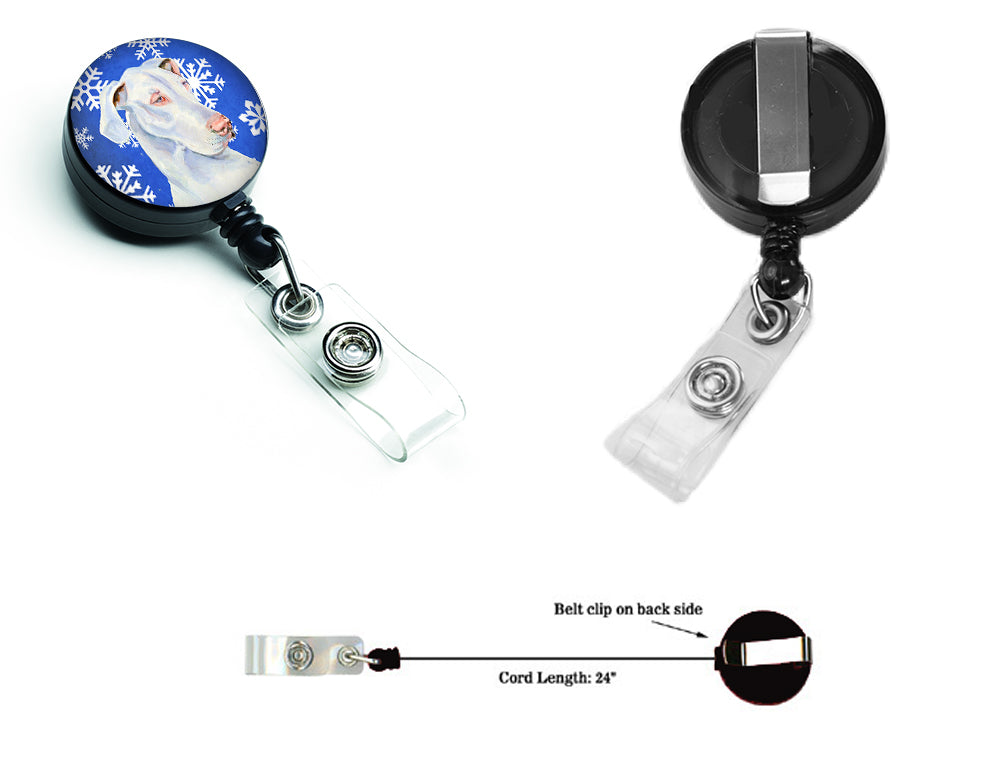 Great Dane Winter Snowflakes Holiday Retractable Badge Reel LH9266BR  the-store.com.