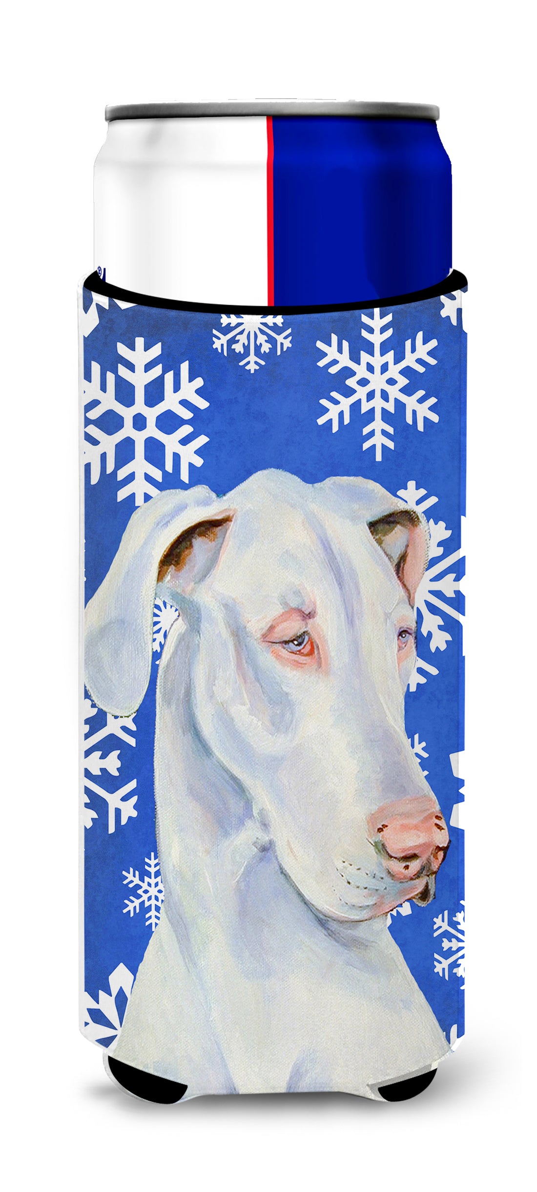 Great Dane Winter Snowflakes Holiday Ultra Beverage Insulators for slim cans LH9266MUK.
