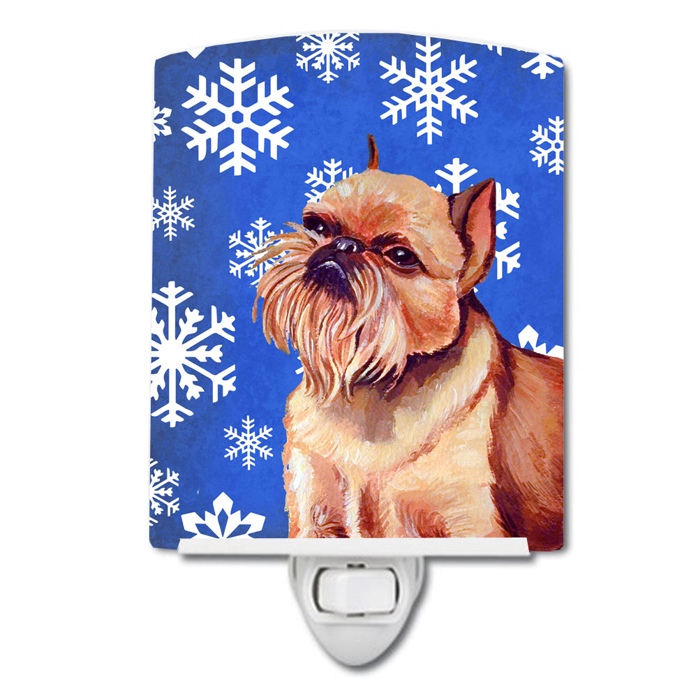 Brussels Griffon Winter Snowflakes Holiday Ceramic Night Light LH9269CNL - the-store.com