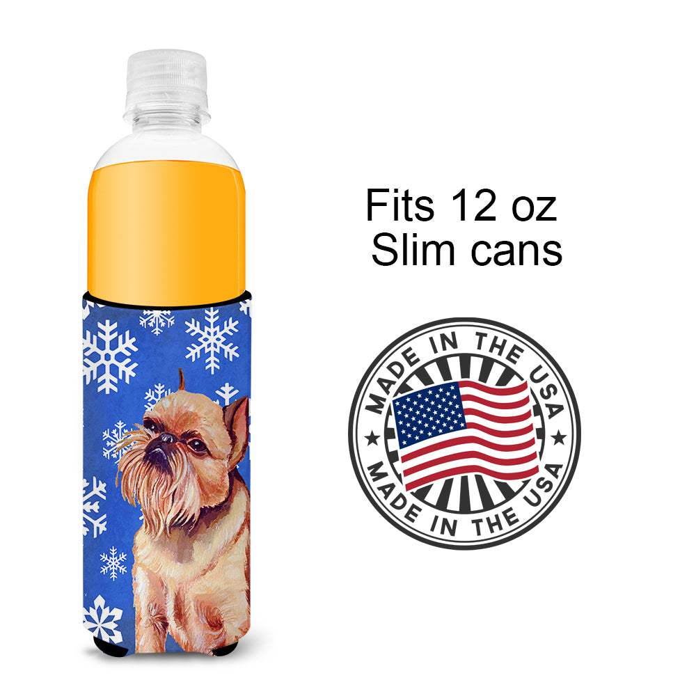 Brussels Griffon Winter Snowflakes Holiday Ultra Beverage Insulators for slim cans LH9269MUK