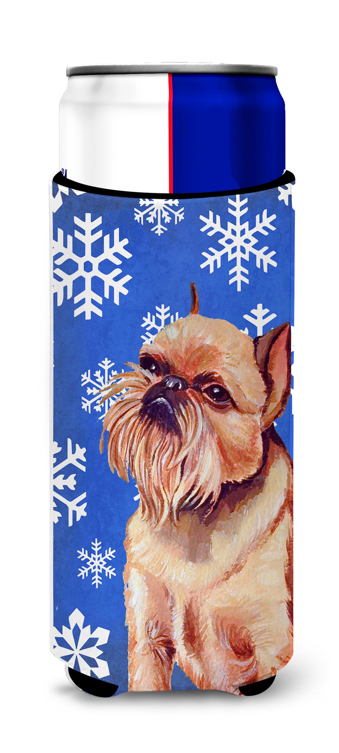 Brussels Griffon Winter Snowflakes Holiday Ultra Beverage Insulators for slim cans LH9269MUK.