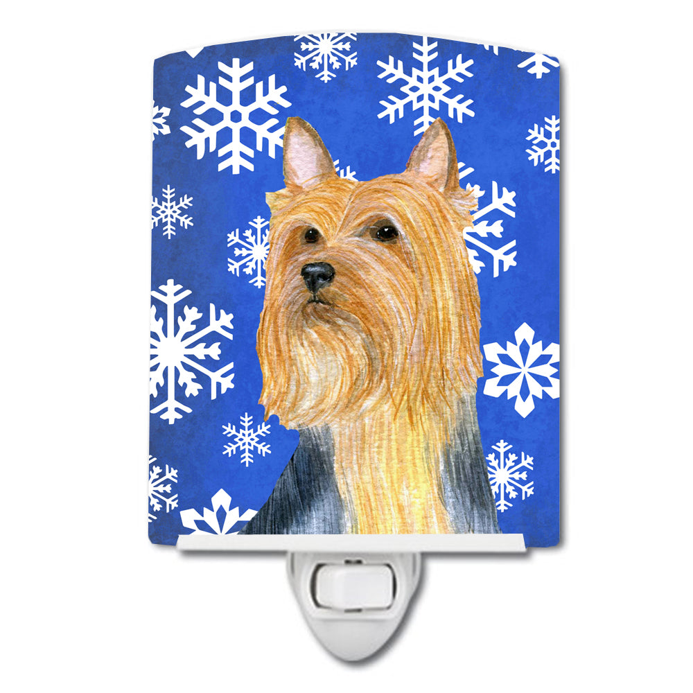 Silky Terrier Winter Snowflakes Holiday Ceramic Night Light LH9271CNL - the-store.com