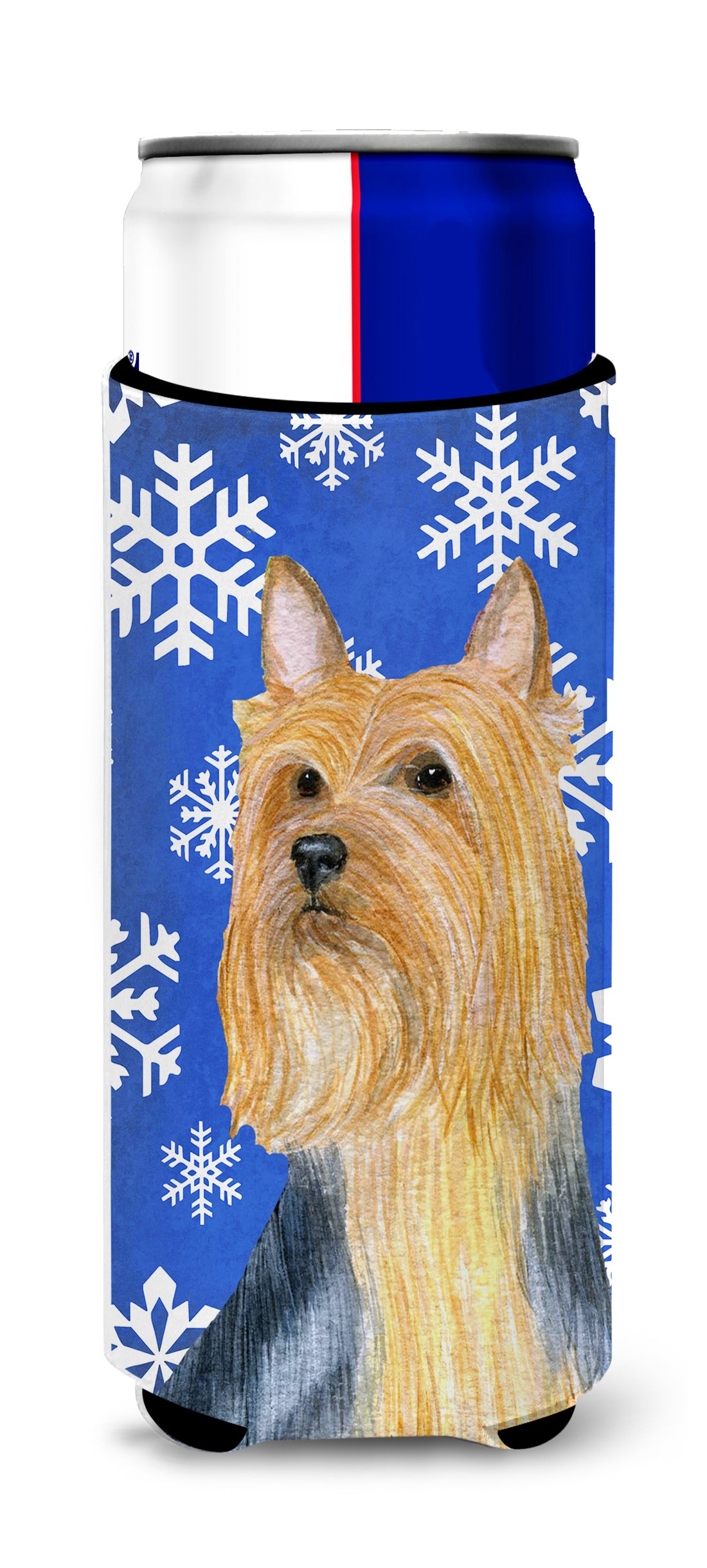 Silky Terrier Winter Snowflakes Holiday Ultra Beverage Insulators for slim cans LH9271MUK