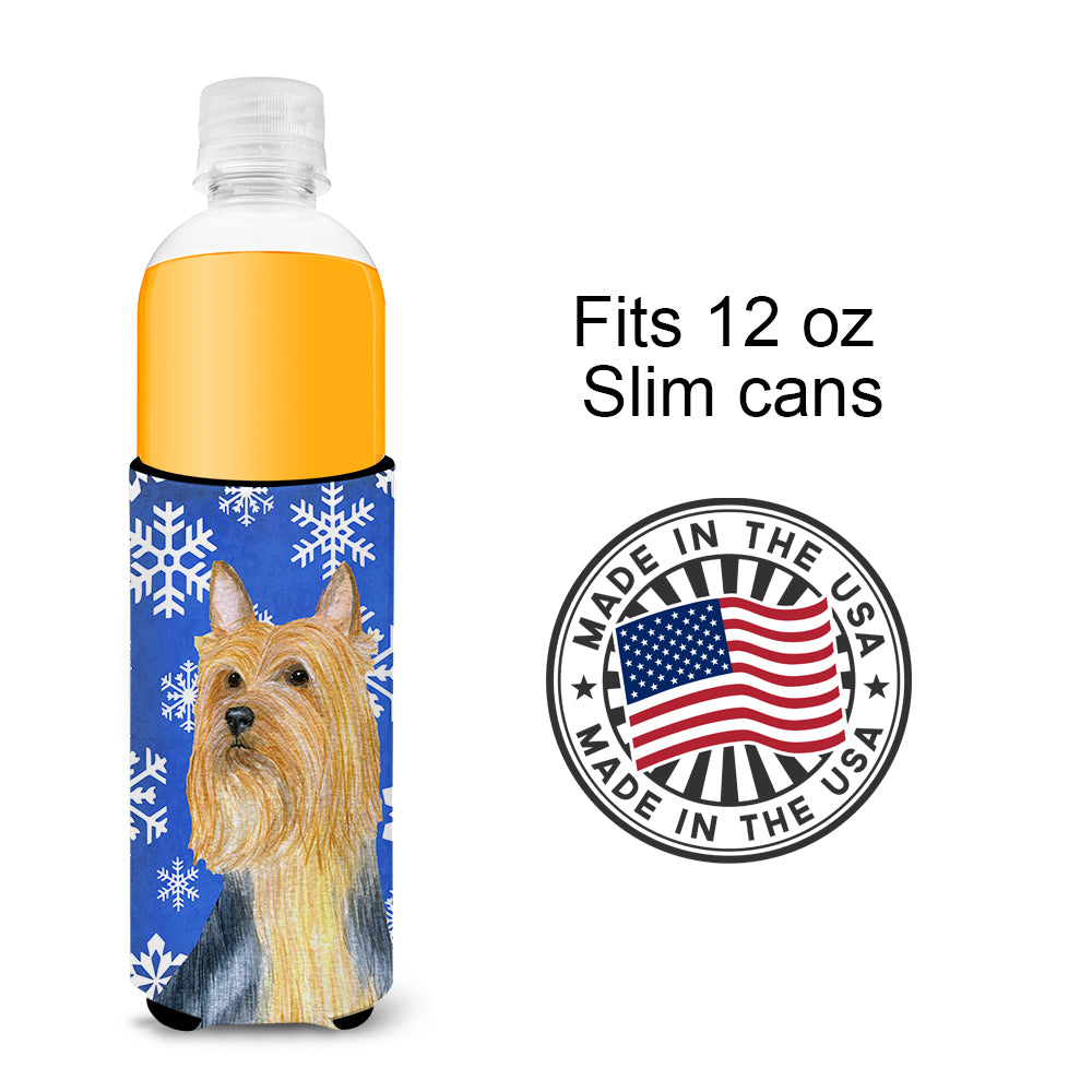 Silky Terrier Winter Snowflakes Holiday Ultra Beverage Insulators for slim cans LH9271MUK.