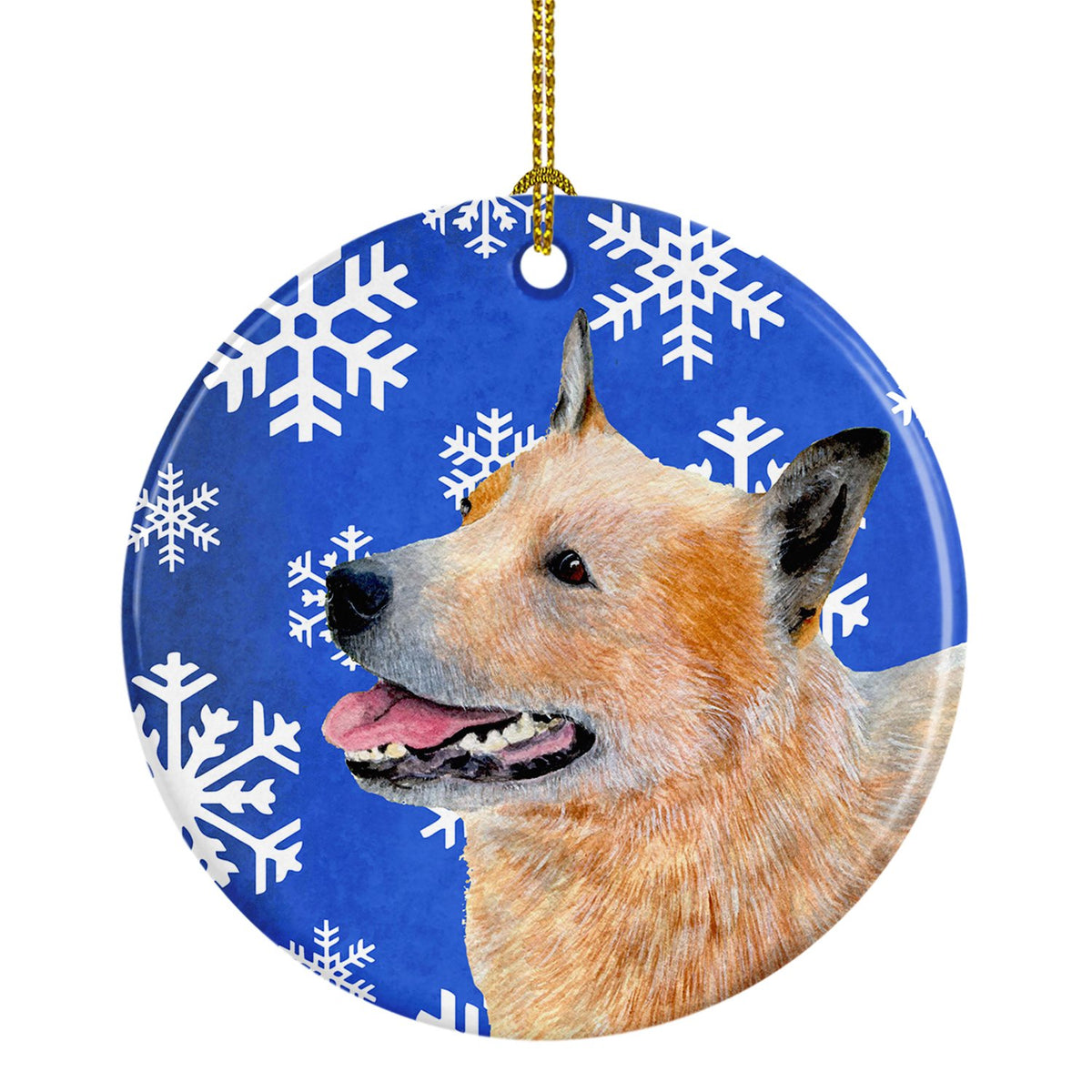 Australian Cattle Dog Winter Snowflake Holiday Ceramic Ornament LH9272 by Caroline&#39;s Treasures