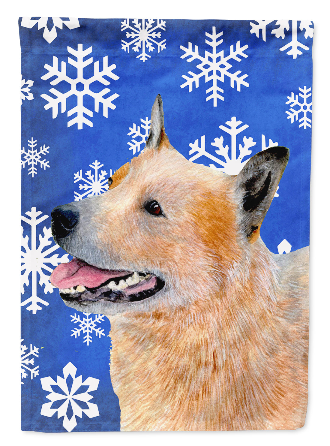 Australian Cattle Dog Winter Snowflakes Holiday Flag Canvas House Size