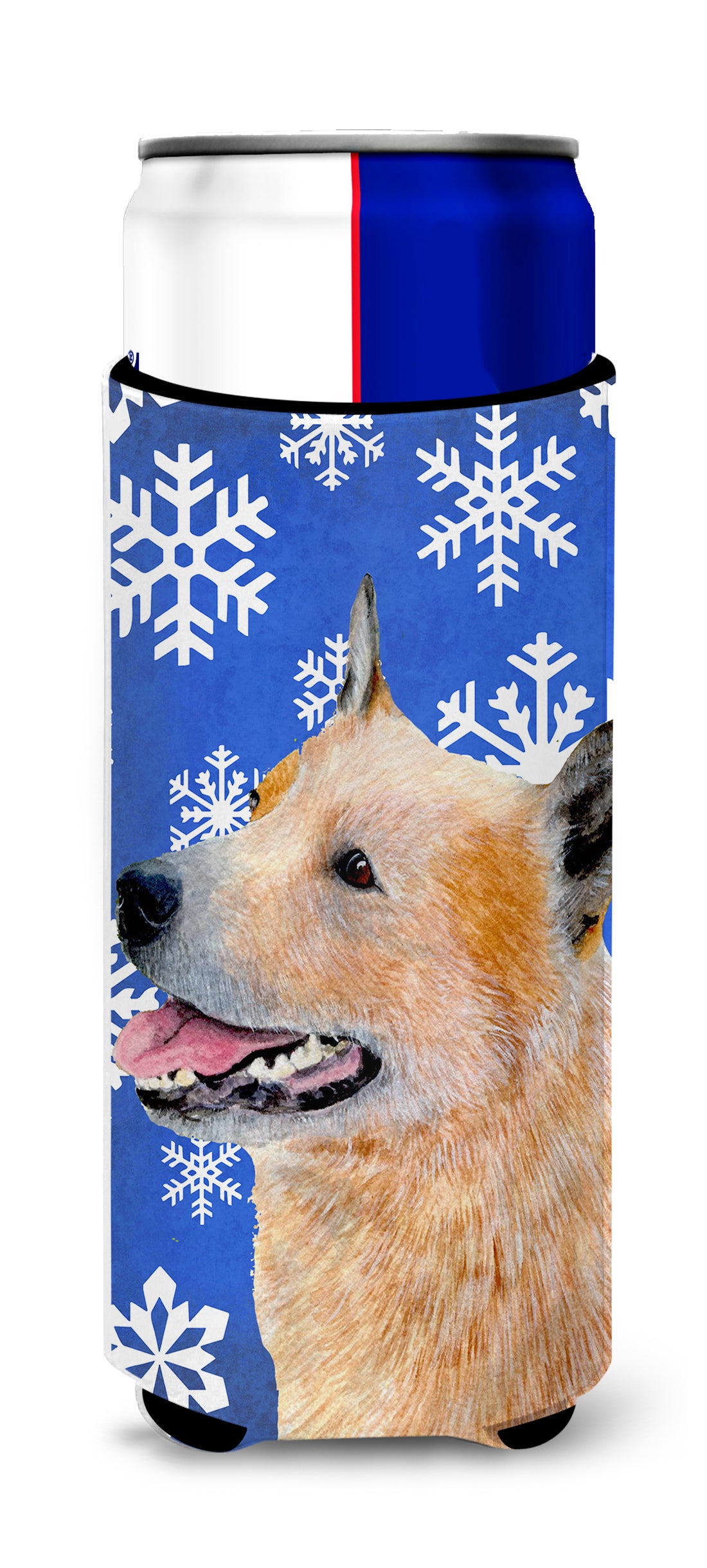 Australian Cattle Dog Winter Snowflakes Holiday Ultra Beverage Insulators for slim cans LH9272MUK.