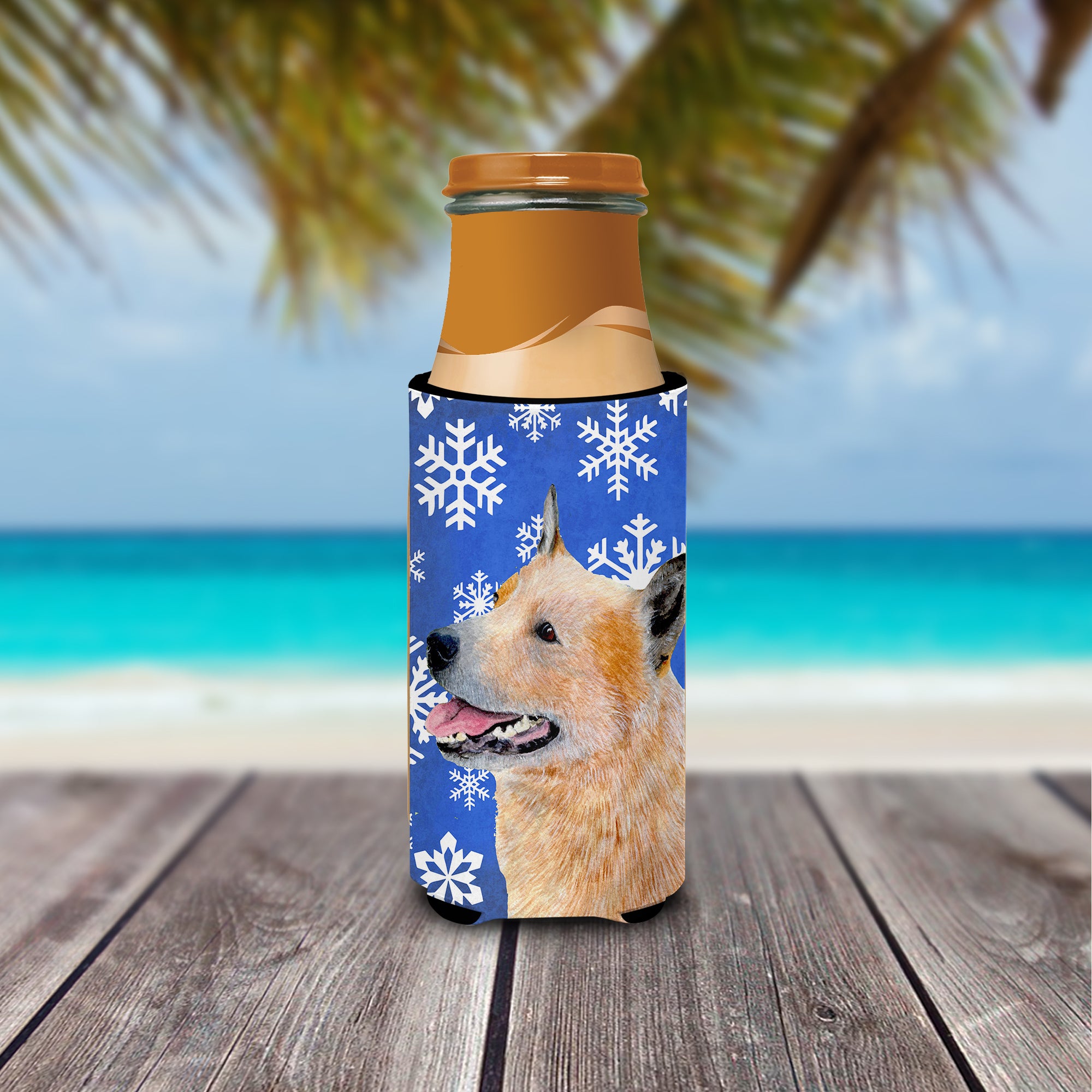 Australian Cattle Dog Winter Snowflakes Holiday Ultra Beverage Insulators for slim cans LH9272MUK