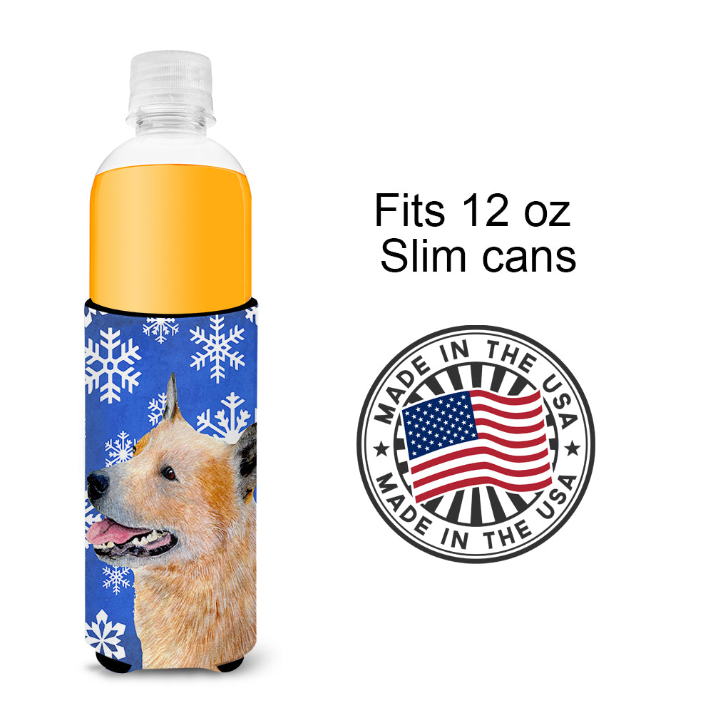Australian Cattle Dog Winter Snowflakes Holiday Ultra Beverage Insulators for slim cans LH9272MUK.