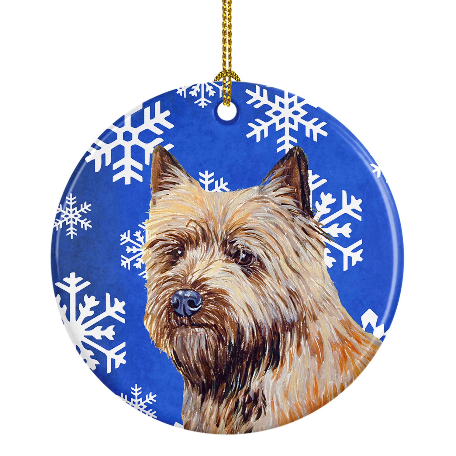 Cairn Terrier Winter Snowflake Holiday Ceramic Ornament LH9275 - the-store.com