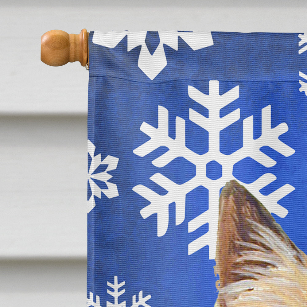 Cairn Terrier Winter Snowflakes Holiday Flag Canvas House Size  the-store.com.