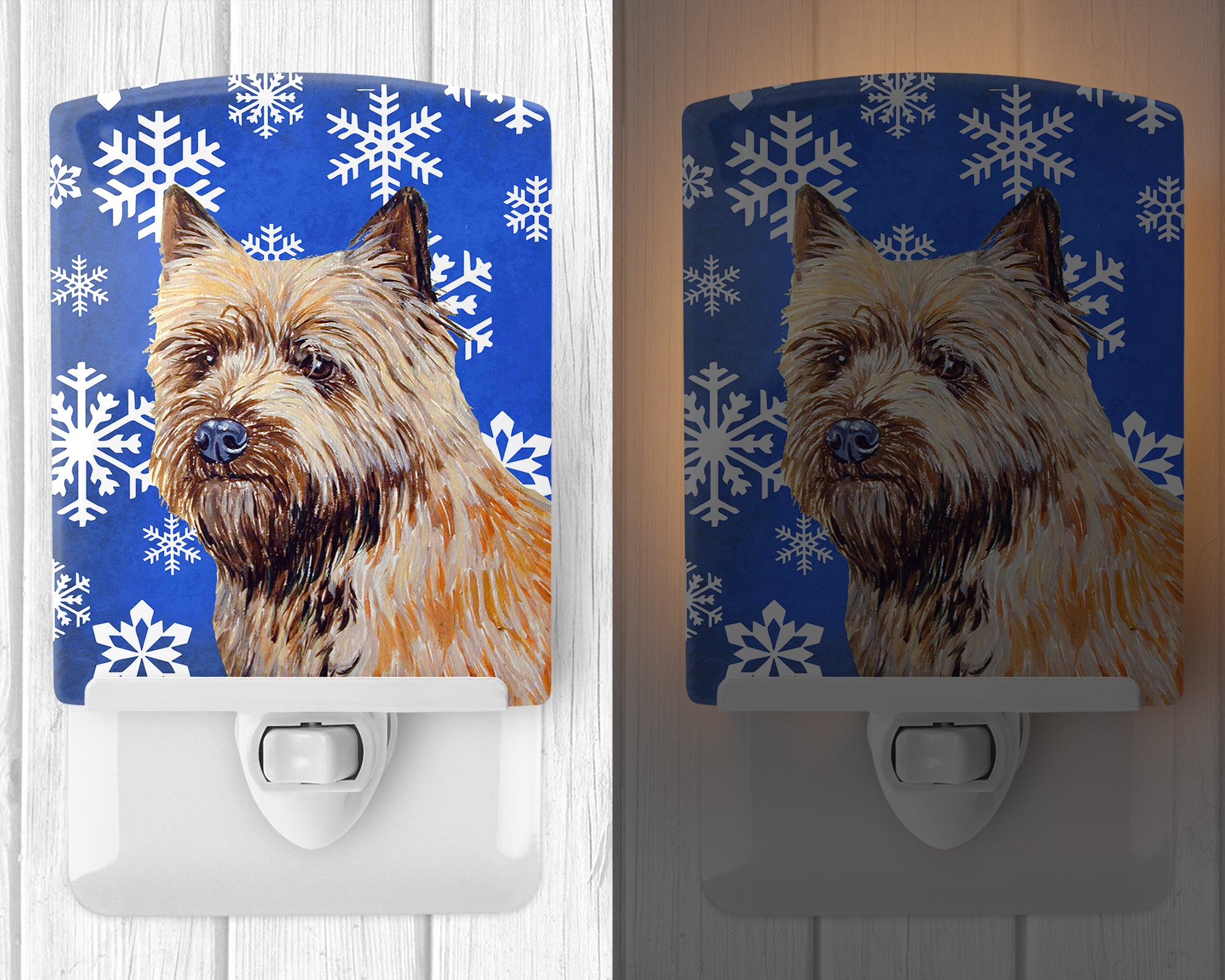 Cairn Terrier Winter Snowflakes Holiday Ceramic Night Light LH9275CNL - the-store.com
