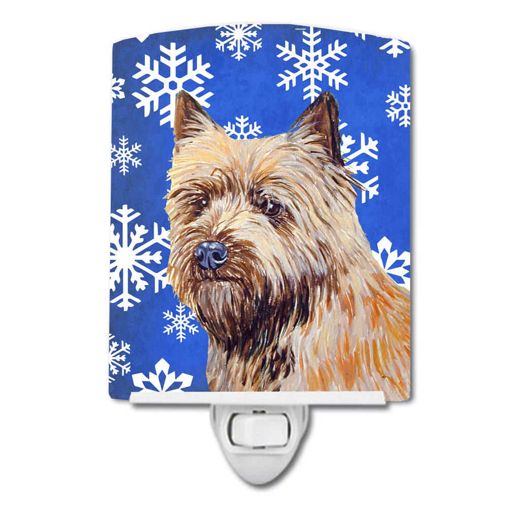 Cairn Terrier Winter Snowflakes Holiday Ceramic Night Light LH9275CNL - the-store.com