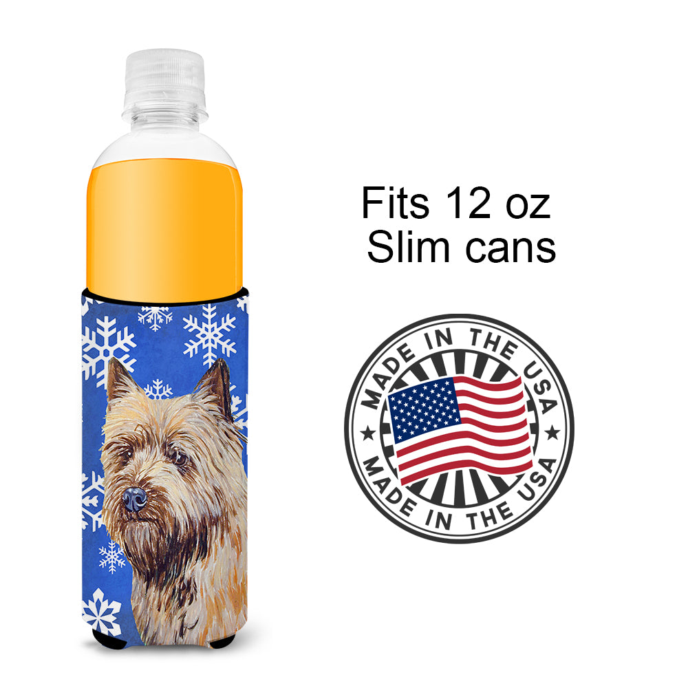 Cairn Terrier Winter Snowflakes Holiday Ultra Beverage Insulators for slim cans LH9275MUK.