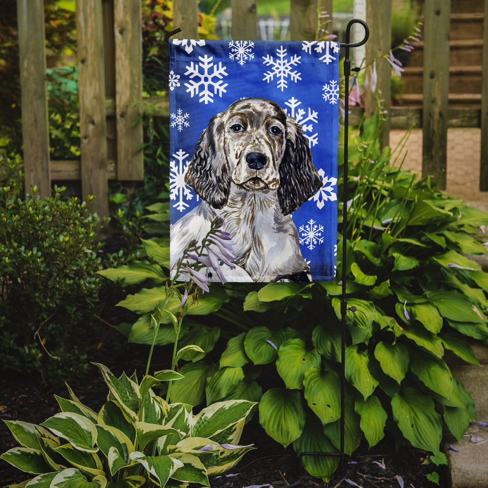 Caroline's Treasures English Setter Winter Snowflakes Holiday Garden Flag – Decorative Outdoor Yard Flag