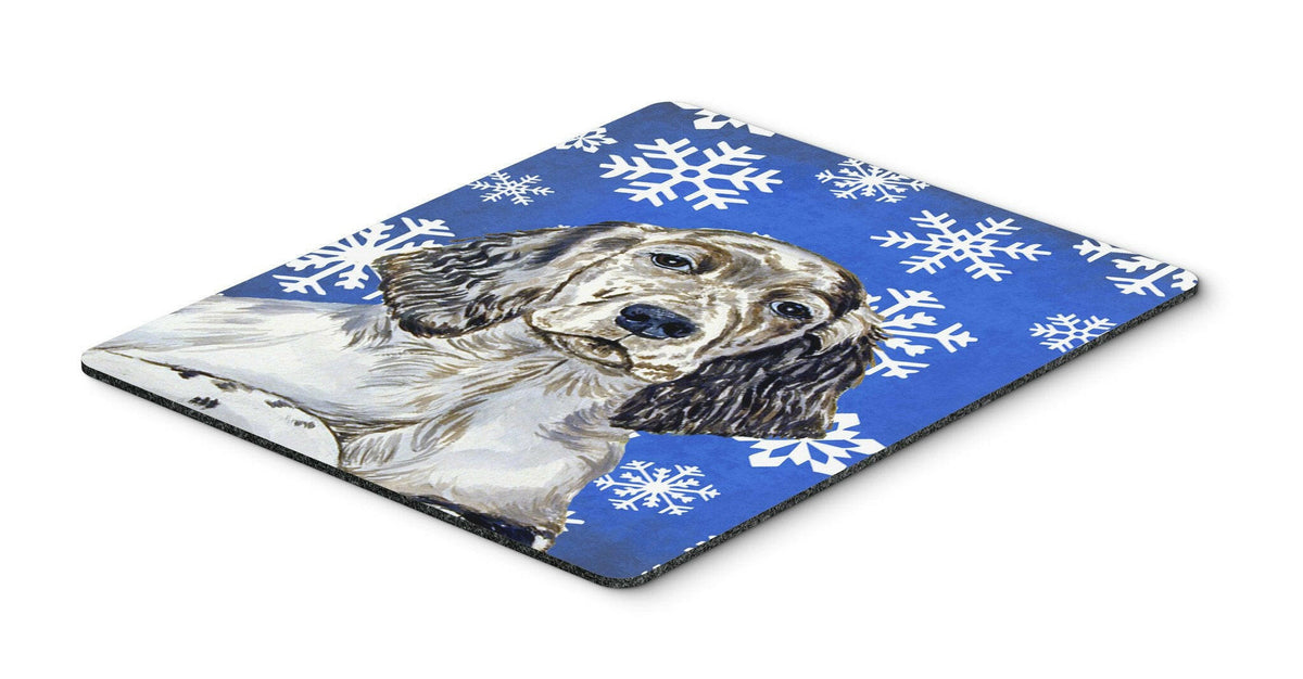 English Setter Winter Snowflakes Holiday Mouse Pad, Hot Pad or Trivet by Caroline&#39;s Treasures