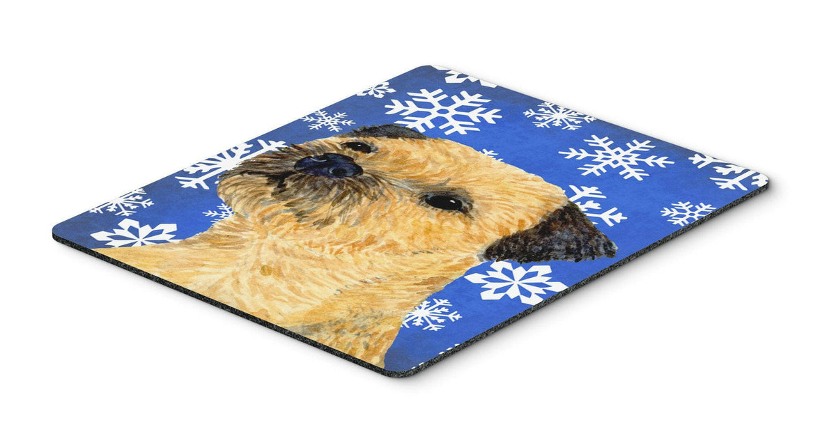Border Terrier Winter Snowflakes Holiday Mouse Pad, Hot Pad or Trivet by Caroline&#39;s Treasures