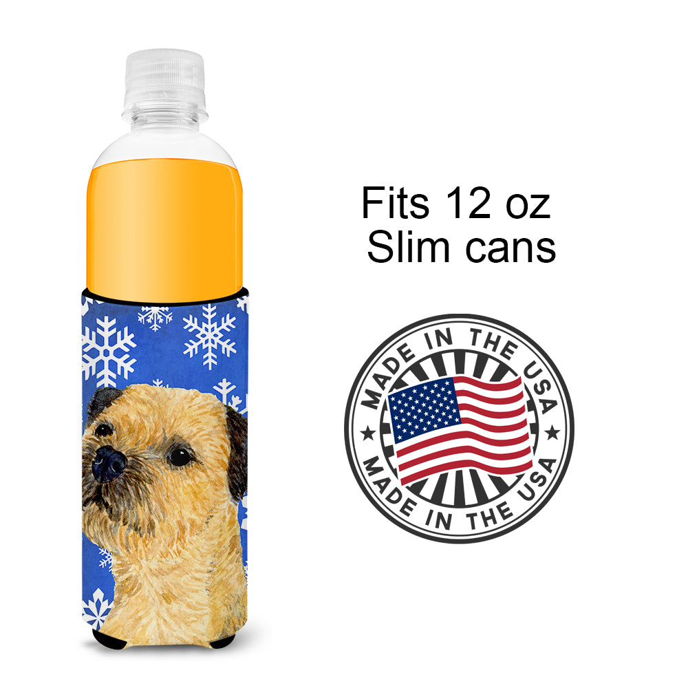 Border Terrier Winter Snowflakes Holiday Ultra Beverage Insulators for slim cans LH9278MUK