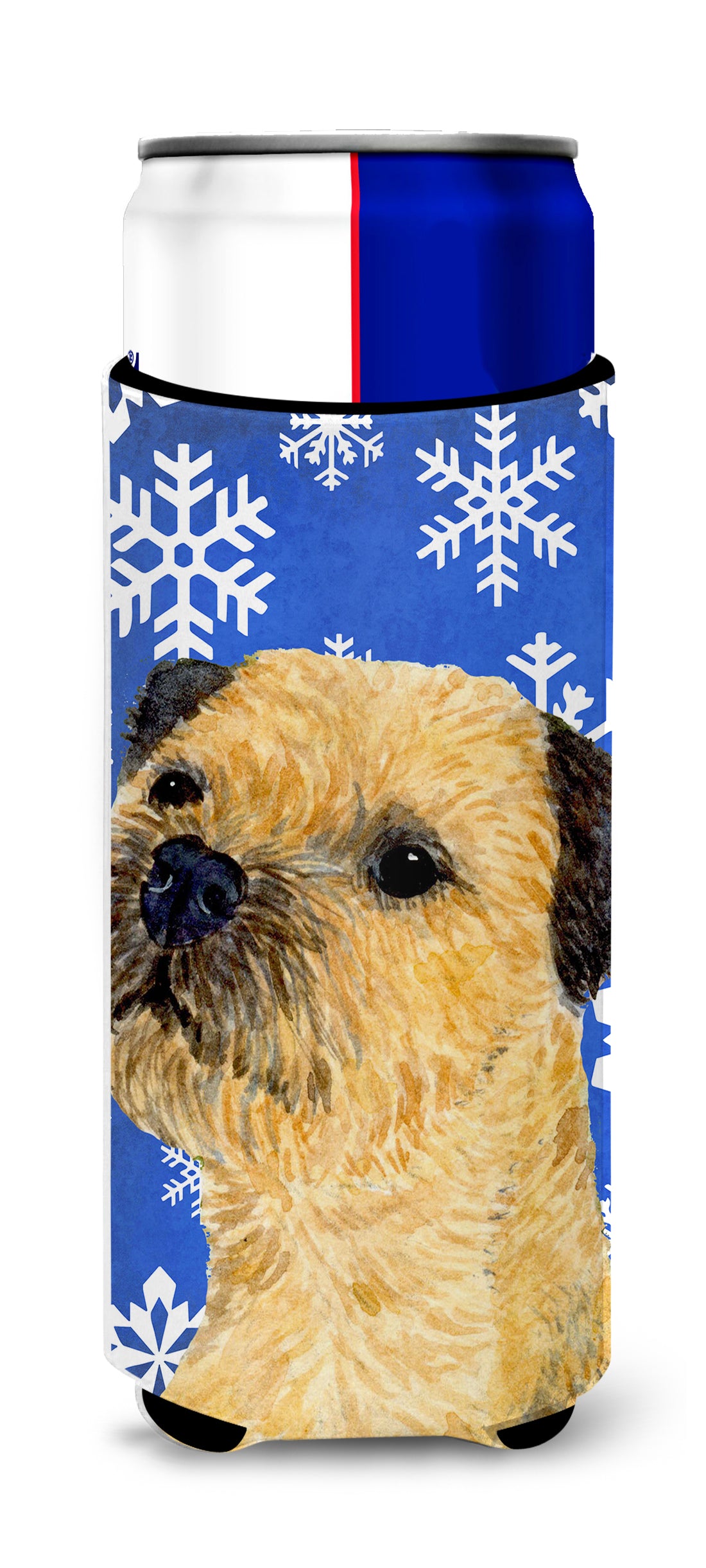 Border Terrier Winter Snowflakes Holiday Ultra Beverage Insulators for slim cans LH9278MUK.