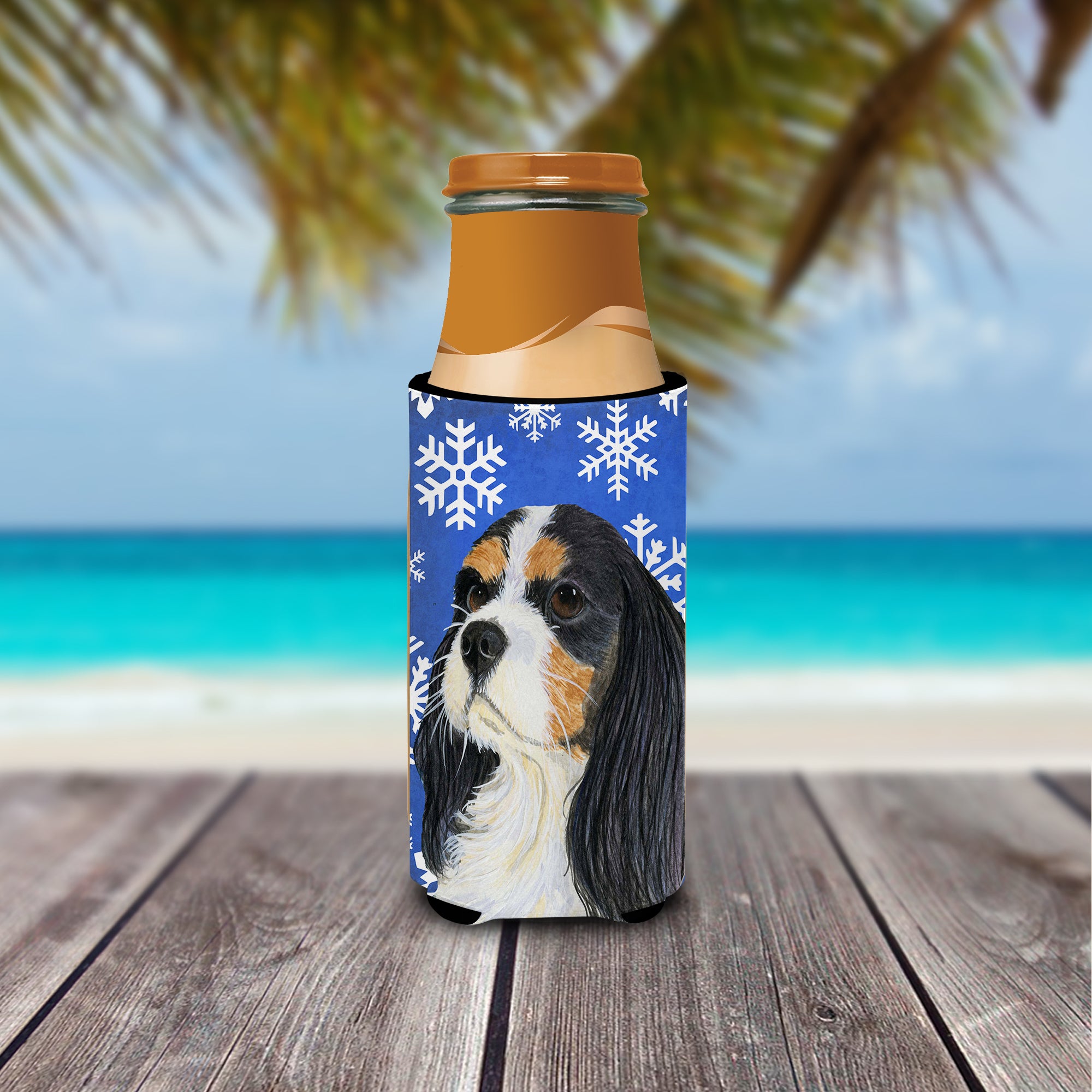 Cavalier Spaniel Winter Snowflakes Holiday Ultra Beverage Insulators for slim cans LH9279MUK
