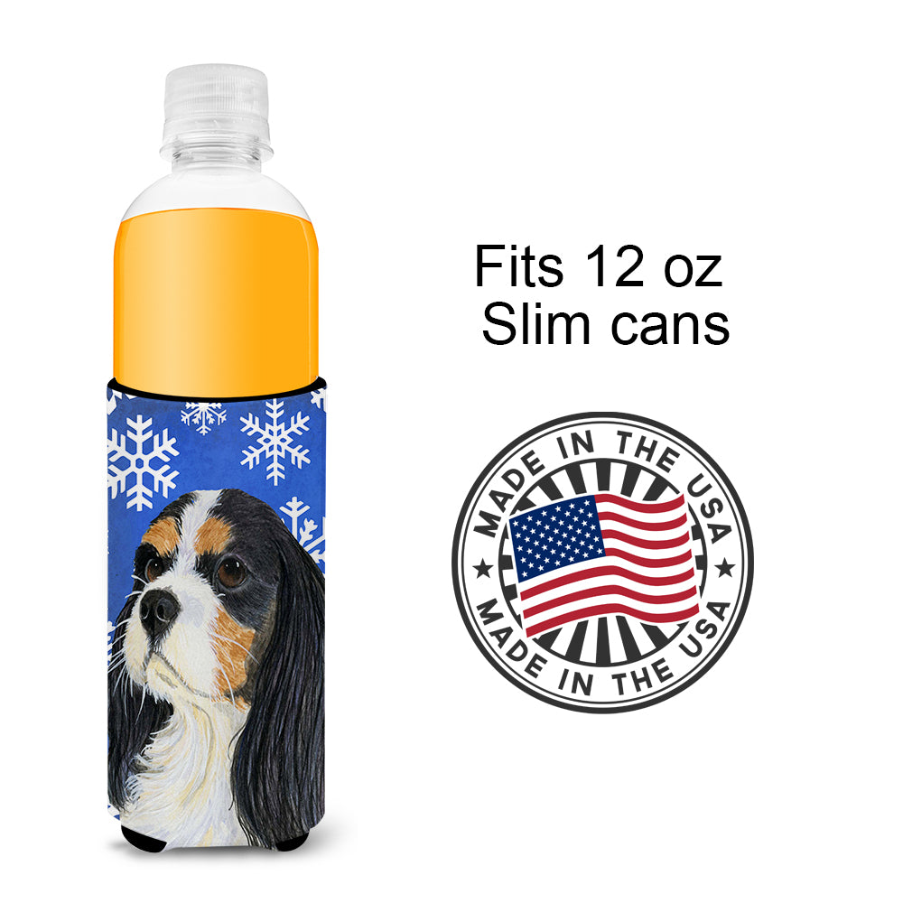 Cavalier Spaniel Winter Snowflakes Holiday Ultra Beverage Insulators for slim cans LH9279MUK.