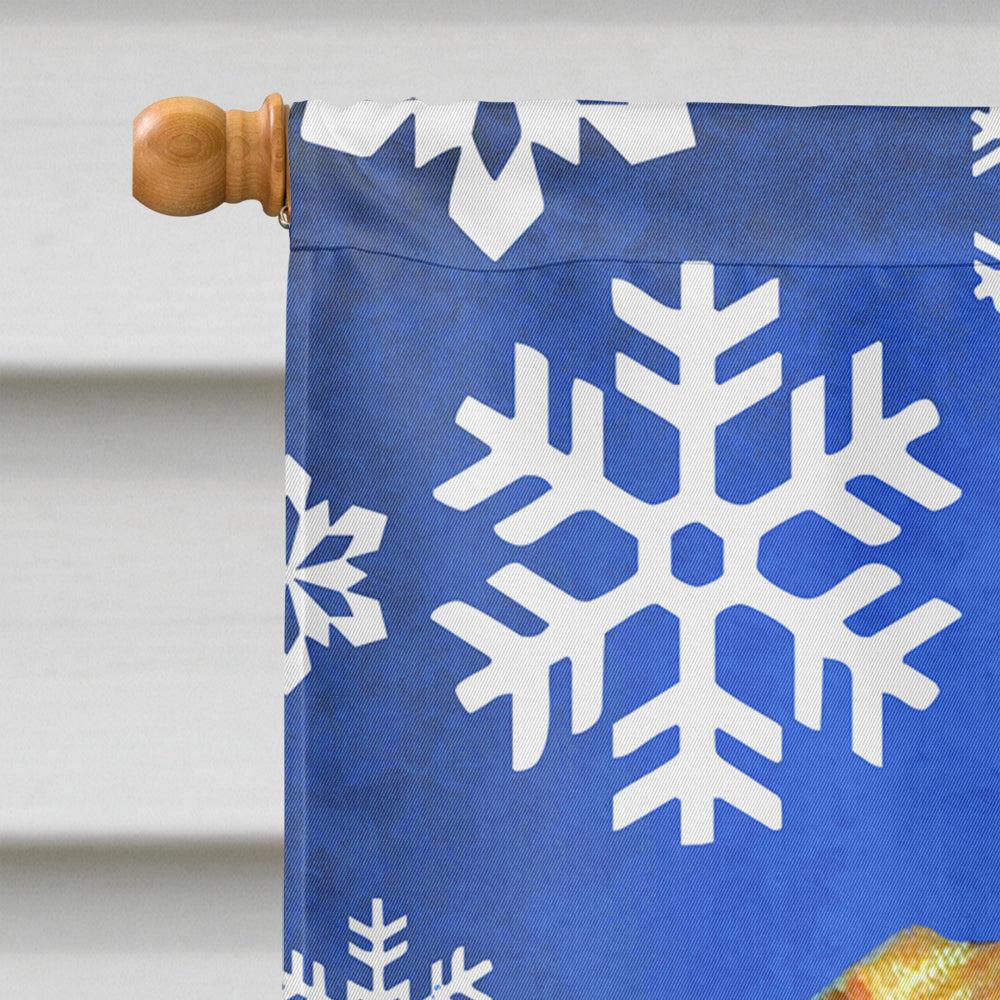 Vizsla Winter Snowflakes Holiday Flag Canvas House Size
