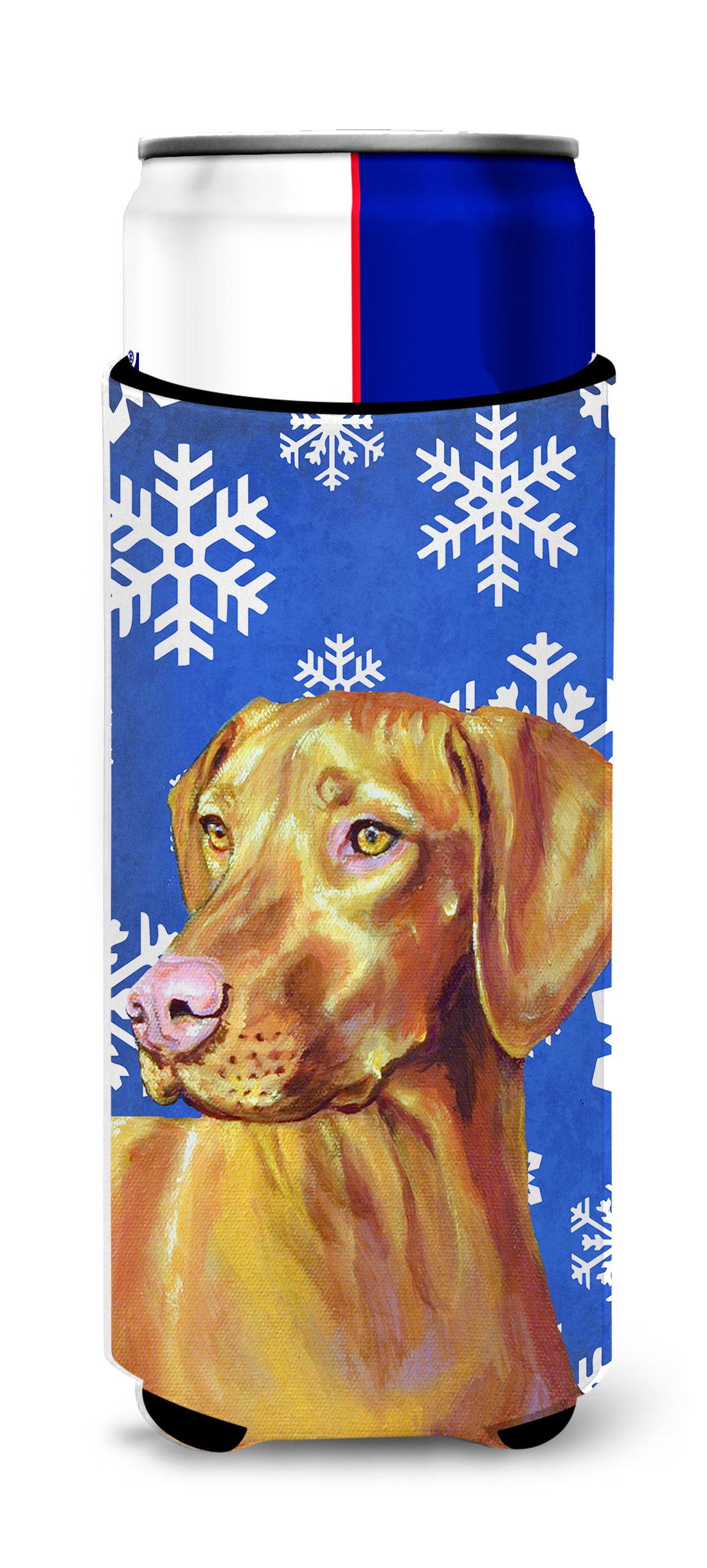 Vizsla Winter Snowflakes Holiday Ultra Beverage Insulators for slim cans LH9280MUK.