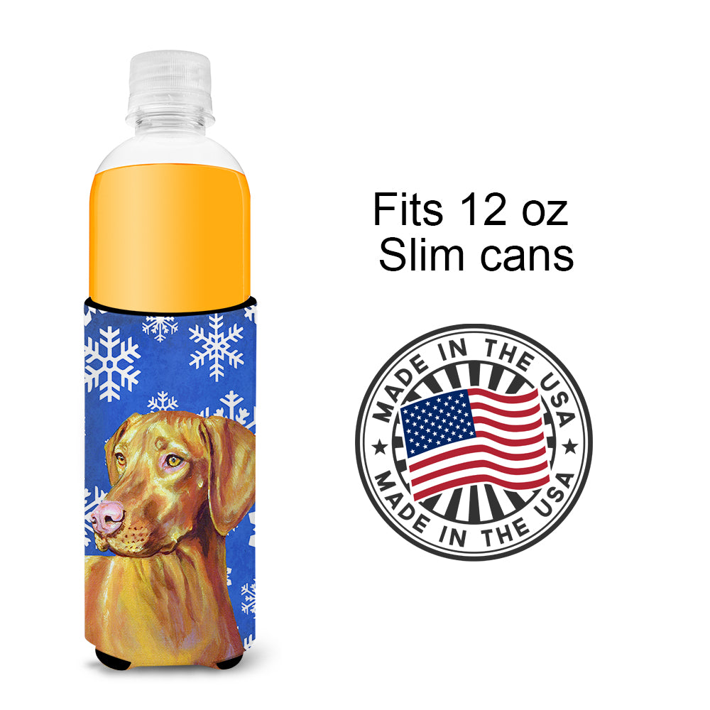 Vizsla Winter Snowflakes Holiday Ultra Beverage Insulators for slim cans LH9280MUK