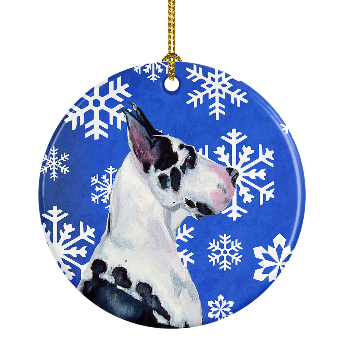 Great Dane Winter Snowflake Holiday Ceramic Ornament LH9281 by Caroline&#39;s Treasures