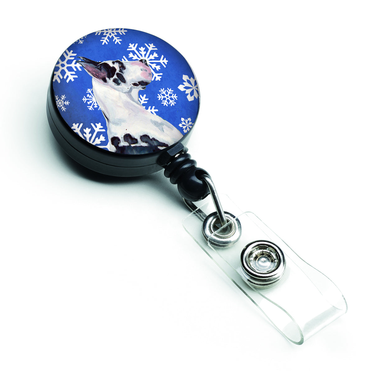 Great Dane Winter Snowflakes Holiday Retractable Badge Reel LH9281BR  the-store.com.