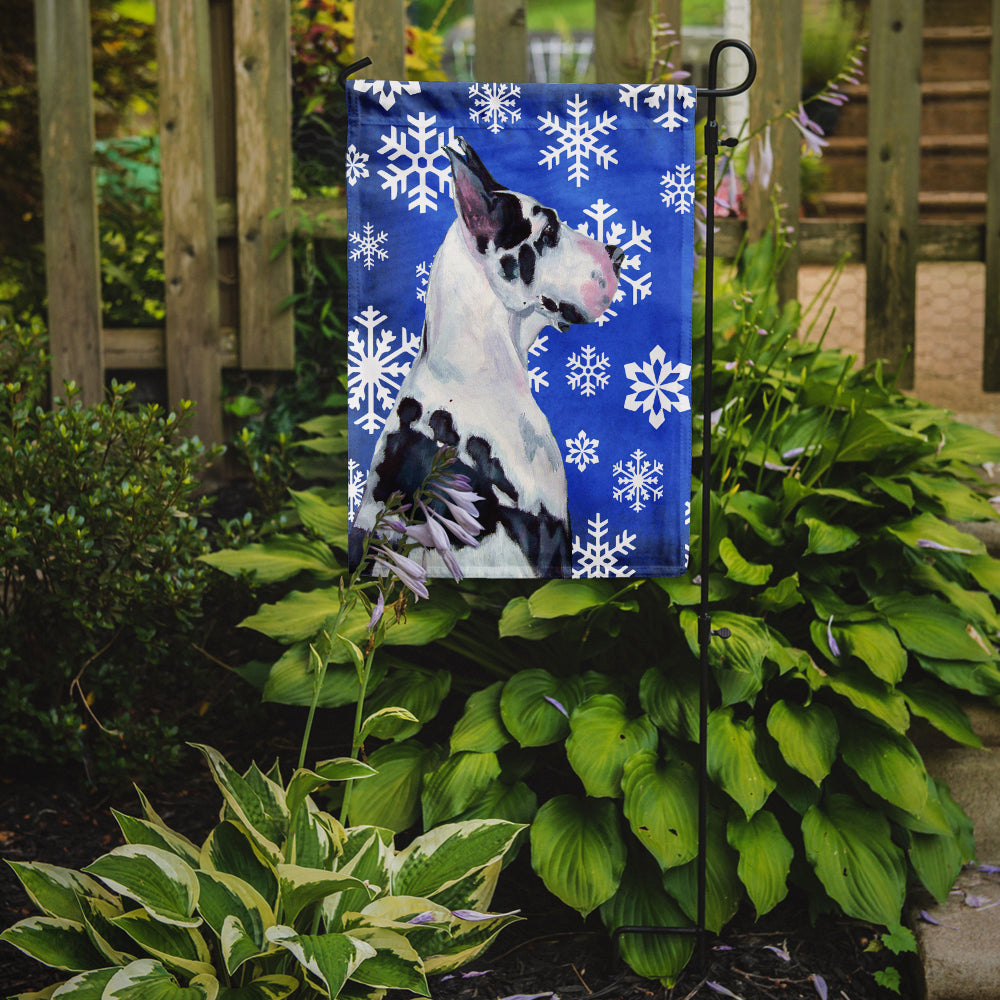 Great Dane Hiver Flocons de neige Drapeau de vacances Taille du jardin